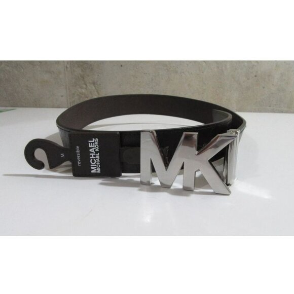 Michael Kors Womens Reversible Belt Black Signature Logo / Brown NWT Large - Picture 2 of 9